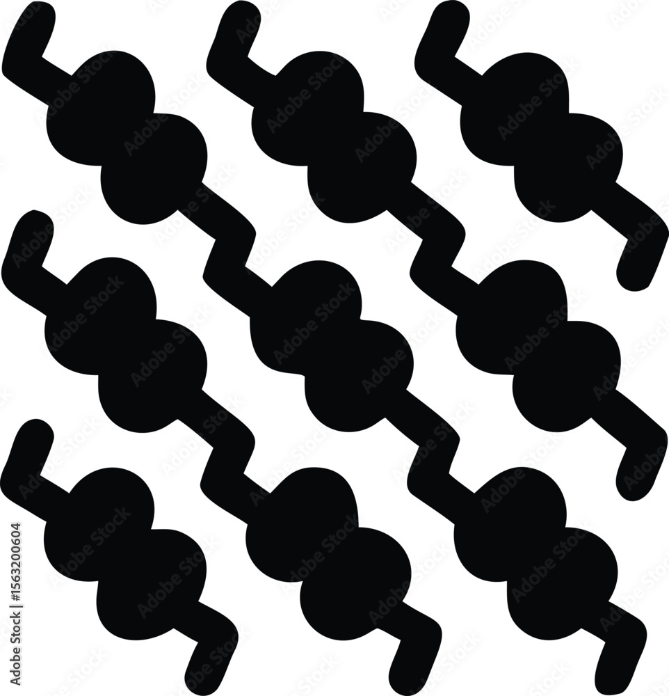 Poster identical robot silhouettes forming a pattern on a white background with transparency