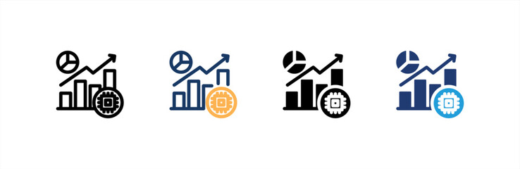 Analysis icon set multiple style collection. Vector illustration.