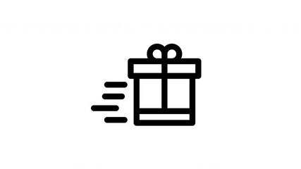 gift box minimalist line animation - Powered by Adobe