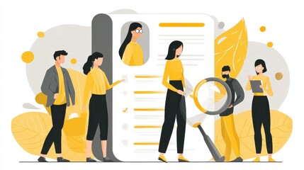 HR service abstract concept vector illustration set. Apply for job, job seekers, career advice, hiring, start career, search for work, employee profile, corporate website, menu bar abstract metaphor.