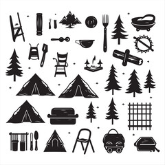 Camping and Outdoor Adventure Icons