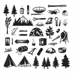 Camping and Outdoor Adventure Elements Collection