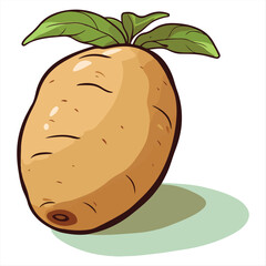 Illustration of a potato with leaves
