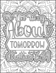 Bible Verse Coloring Page for Adults. Bible Mandala Coloring Page.