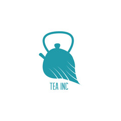 Fototapeta premium Tea pot isolated vector logo. Ceramic kettle icon concept for organic tea shop or store, traditional kitchenware