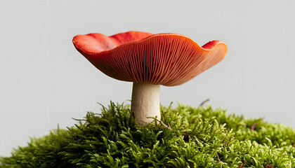Vivid Scarlet Elf Cup Mushroom Digital Vector Art