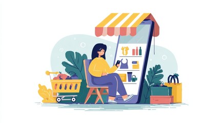 E-commerce platform abstract concept vector illustration set. Online shopping, smart retail, online flea market, internet store, mobile application, digital product catalog, auction abstract metaphor