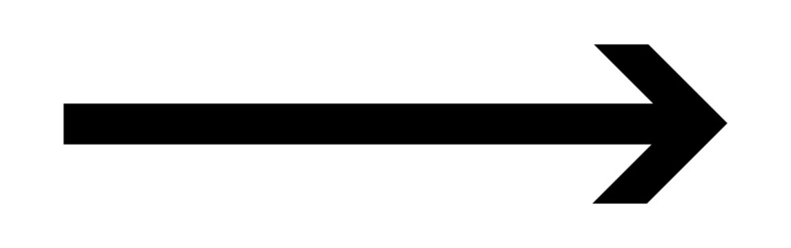 Black arrow pointing right. Arrow shape element