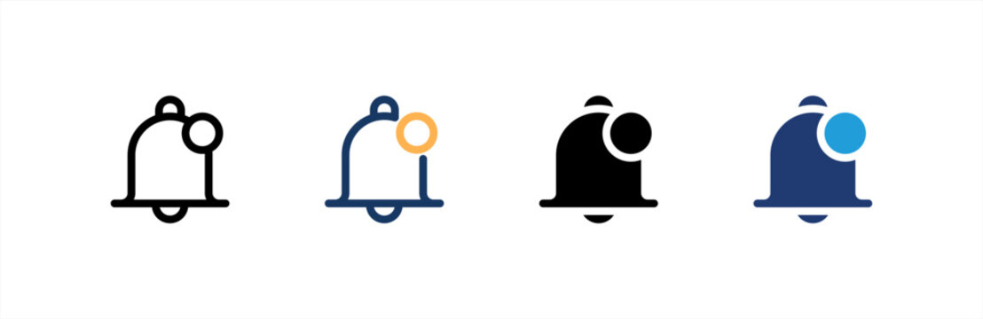 Notification icon set multiple style collection. Vector illustration.