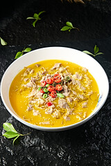 Chinese food spicy sour soup fat lamb