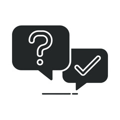 FAQ Icon. Speech Symbol in Editable Glyph Style

