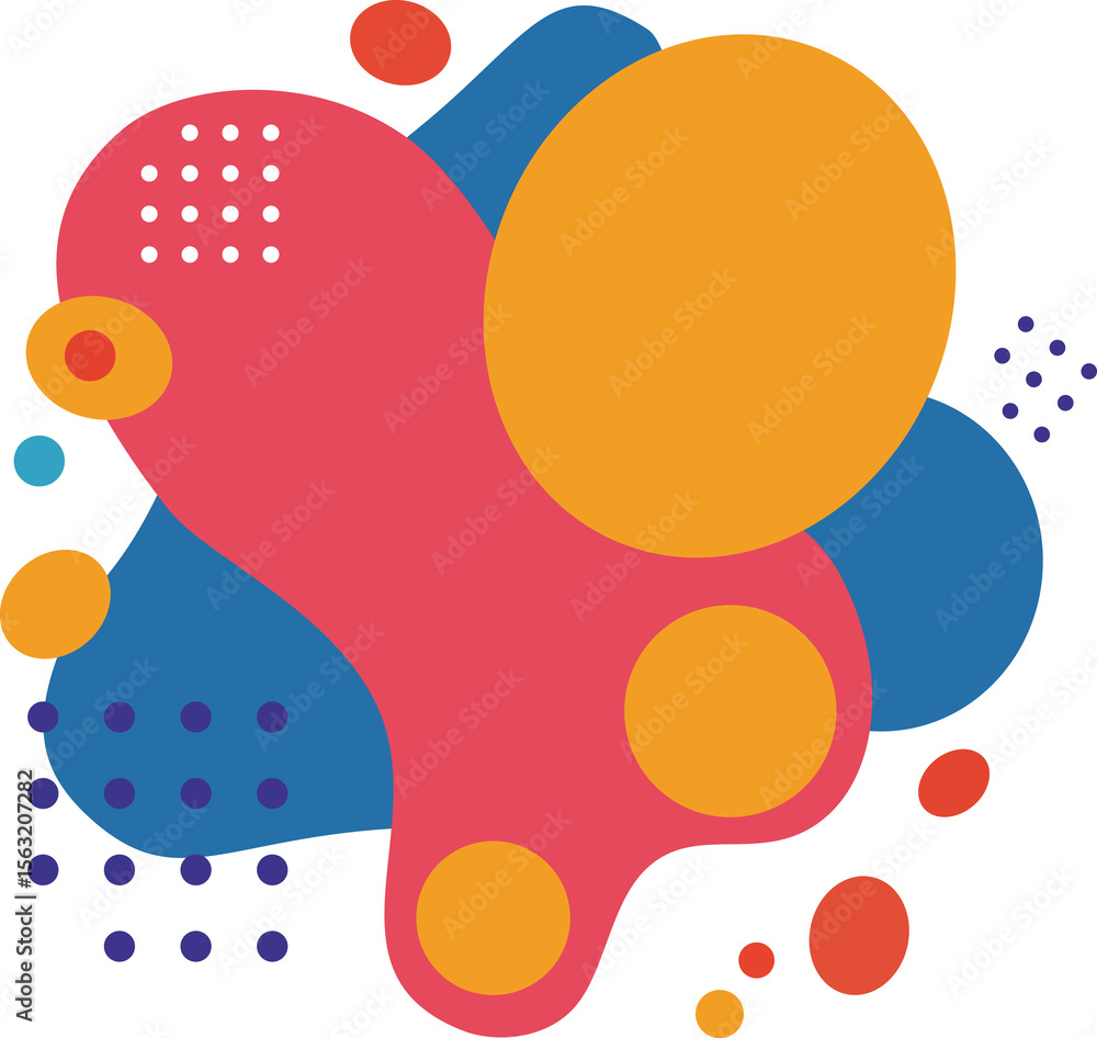 Poster abstract colorful blob shape background with dots and circle elements. modern design for banner, pre