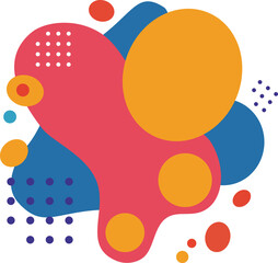 Abstract colorful blob shape background with dots and circle elements. Modern design for banner, presentation.