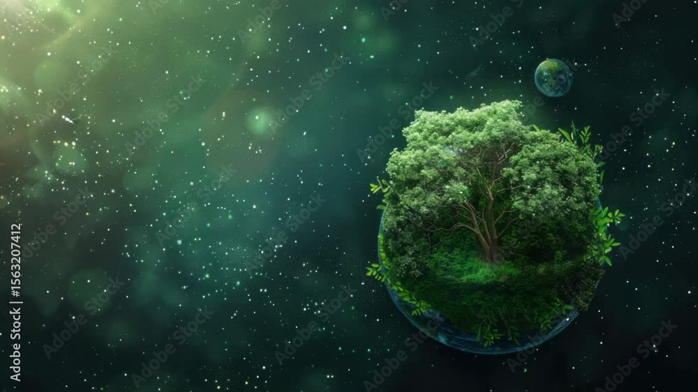 Poster Image of a small planet with a tree growing out of its surface