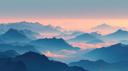 Obraz premium Majestic Mountain Range at Sunrise