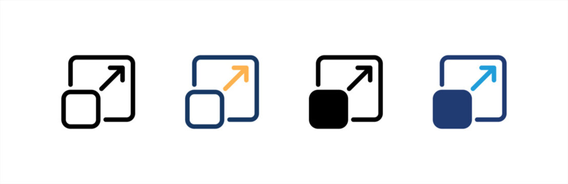Resize icon set multiple style collection. Vector illustration.