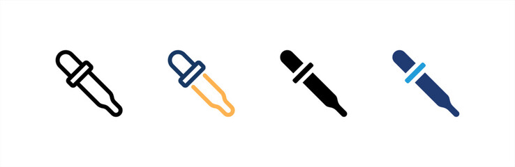 Dropper icon set multiple style collection. Vector illustration.