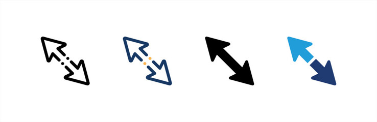 Resize icon set multiple style collection. Vector illustration.