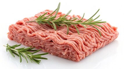 Fresh Ground Meat with Rosemary: High-Resolution Studio Shot, Food Photography, Culinary Image