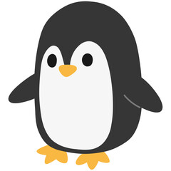 Hand drawn penguin cartoon illustration 