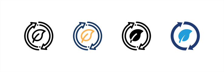Eco icon set multiple style collection. Vector illustration.