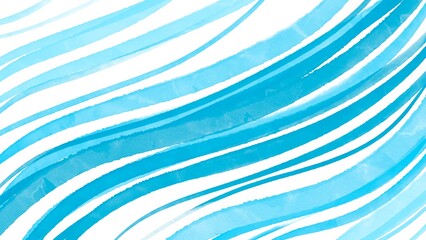 Abstract watercolor painting of blue waves on paper with a sea or ocean motif. Ocean waves watercolor background.