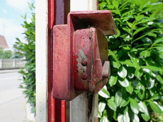 weathered iron gate lock