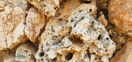 A rustic wall of natural, warm-toned stones, tightly fitted together. The stones are set in a...