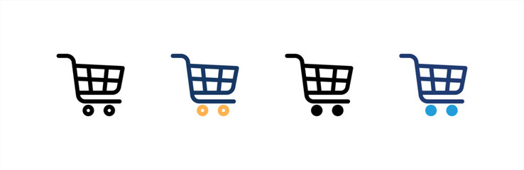 shopping cart icon set multiple style collection. Vector illustration. © Redemption_art