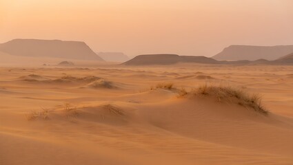 Golden Sands of the Desert A Breathtaking Sunset Landscape