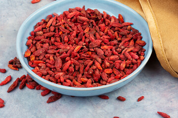 Red dried goji berries.