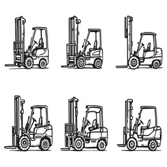 Manual pallet forklift icon in monochrome vector drawing