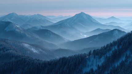 Majestic Mountain Range at Dawn
