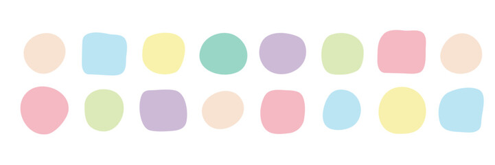 Organic blobs  in pastel colors. Set of irregular shapes, abstract forms. Vector illustration