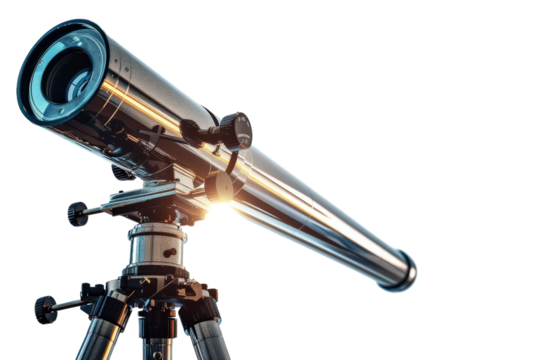 Beautiful telescope for celestial skywatching with elegant light effects.