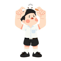 Cartoon of Person Breaking Cigarette