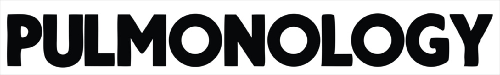 The word pulmonology in bold black capital letters representing the medical study of the lungs and respiratory system isolated on white background