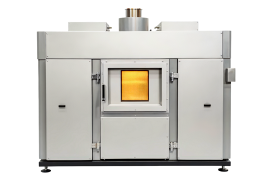 Industrial high-temperature furnace for heat treatment isolated with transparent background