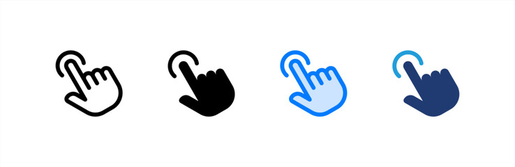 Tap icon set multiple style collection. Vector illustration.