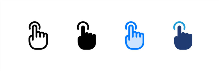 Click icon set multiple style collection. Vector illustration.