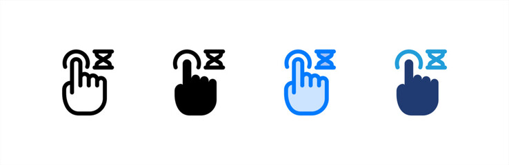 Wait icon set multiple style collection. Vector illustration.