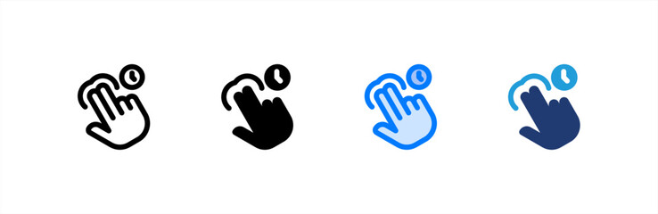 Hold icon set multiple style collection. Vector illustration.