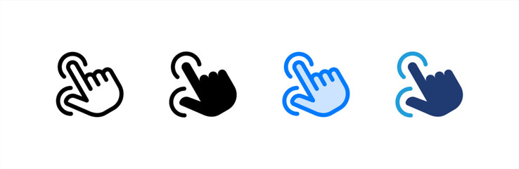Tap icon set multiple style collection. Vector illustration.