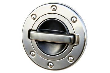 Aftermarket chrome gas cap cover isolated with transparent background