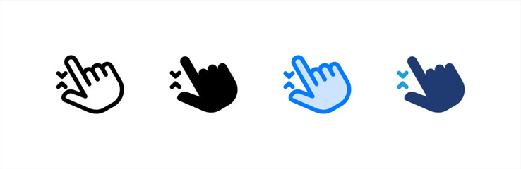 Zoom Out icon set multiple style collection. Vector illustration.