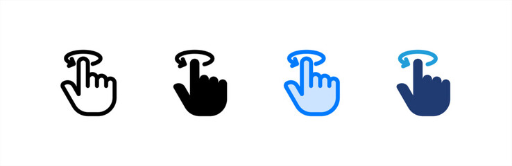 Swipe icon set multiple style collection. Vector illustration.