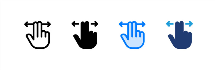 Swipe icon set multiple style collection. Vector illustration.