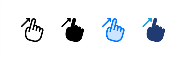 Swipe icon set multiple style collection. Vector illustration.