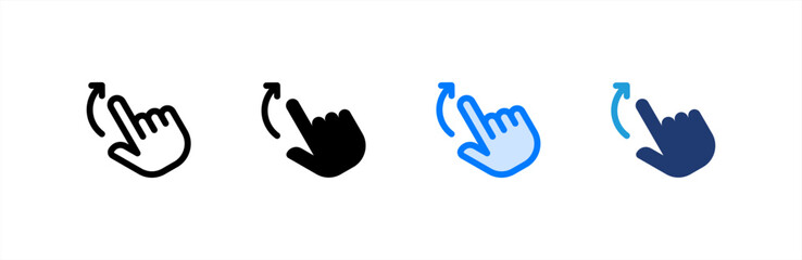 Flick icon set multiple style collection. Vector illustration.