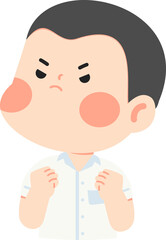 Illustration of an Angry Cartoon Boy